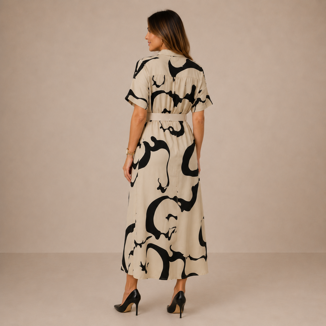Aurélie Midi Dress | Women's Elegant Shirt Dress