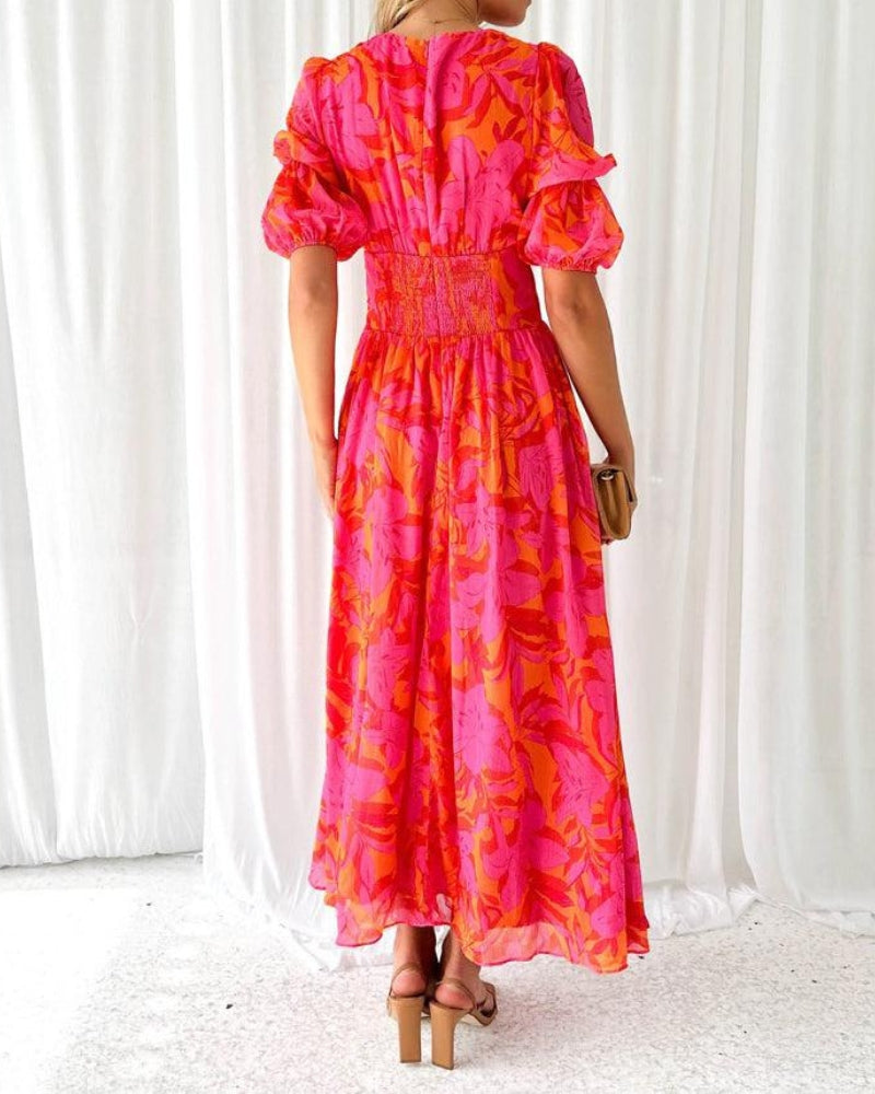 Clara V-Neck Puff Sleeve Maxi Dress | Women's Maxi Dress