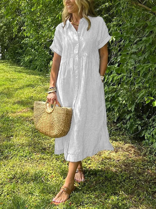 Corinne Striped Button-Up Dress | Women's Dress
