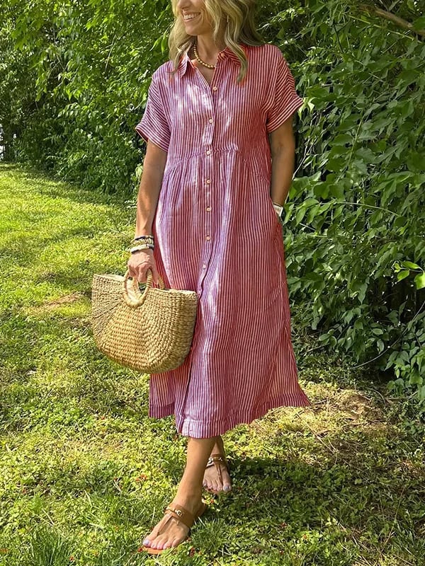 Corinne Striped Button-Up Dress | Women's Dress