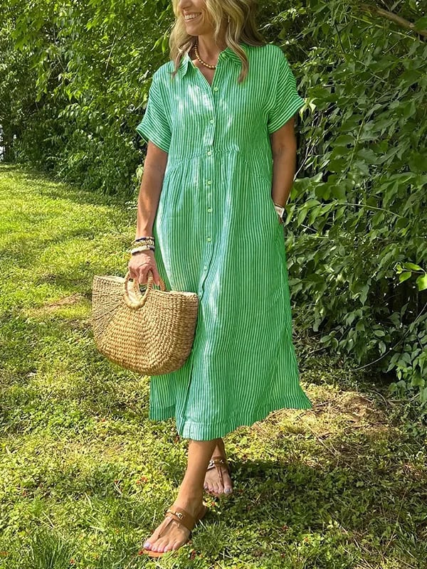 Corinne Striped Button-Up Dress | Women's Dress