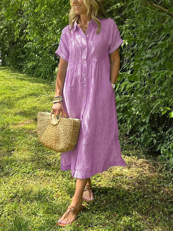 Corinne Striped Button-Up Dress | Women's Dress
