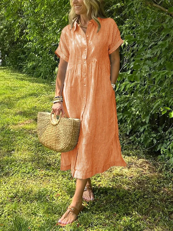 Corinne Striped Button-Up Dress | Women's Dress