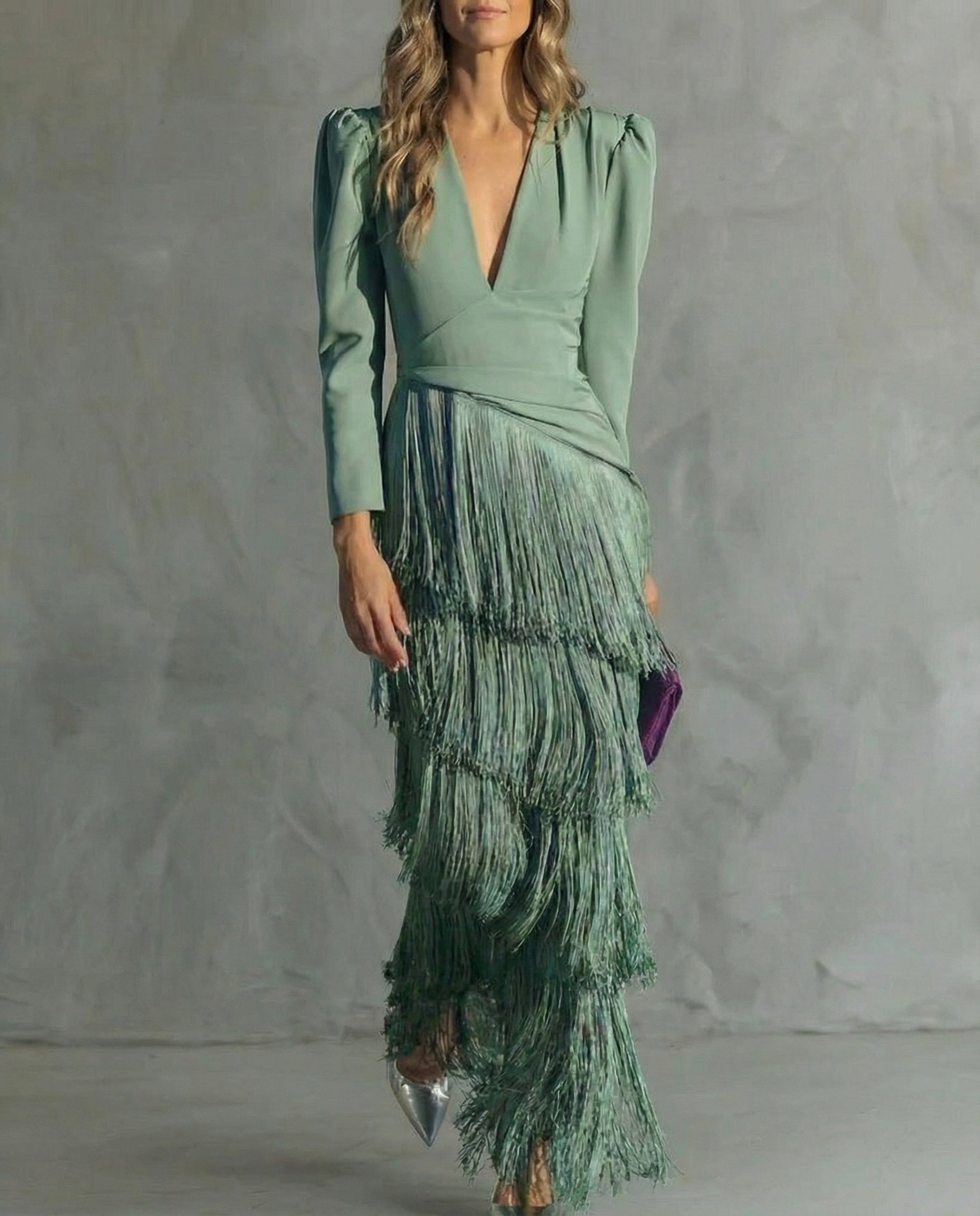 Elegant Fringe Sleeve Midi Dress | Women's Cocktail Dresses