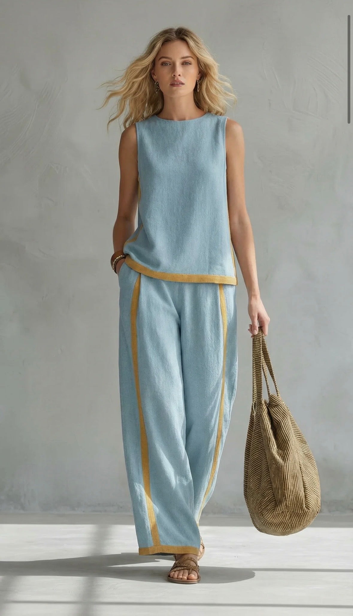 Elegant Women's Loungewear Two Piece Set | Casual Vest and Pant