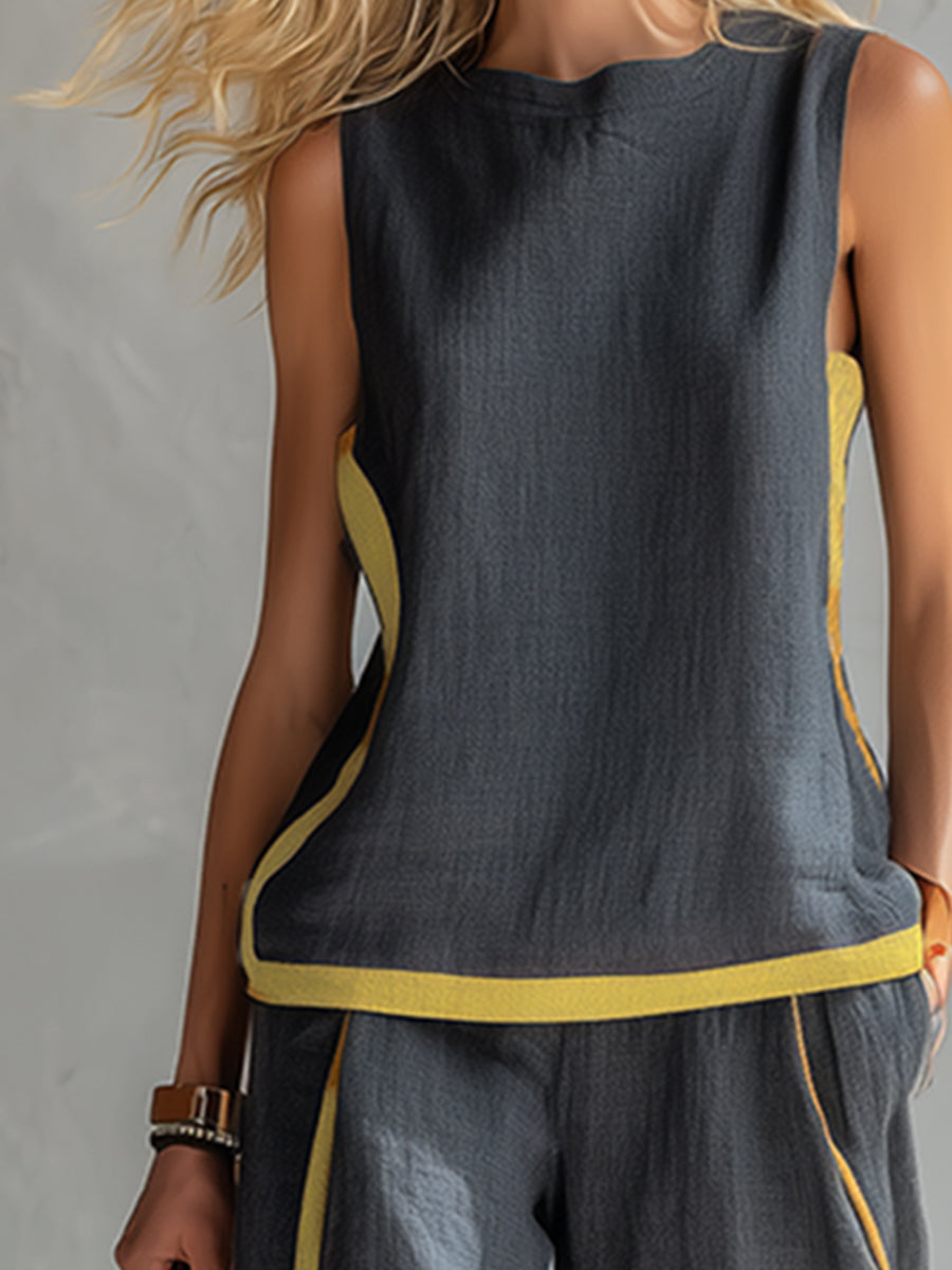 Elegant Women's Loungewear Two Piece Set | Casual Vest and Pant