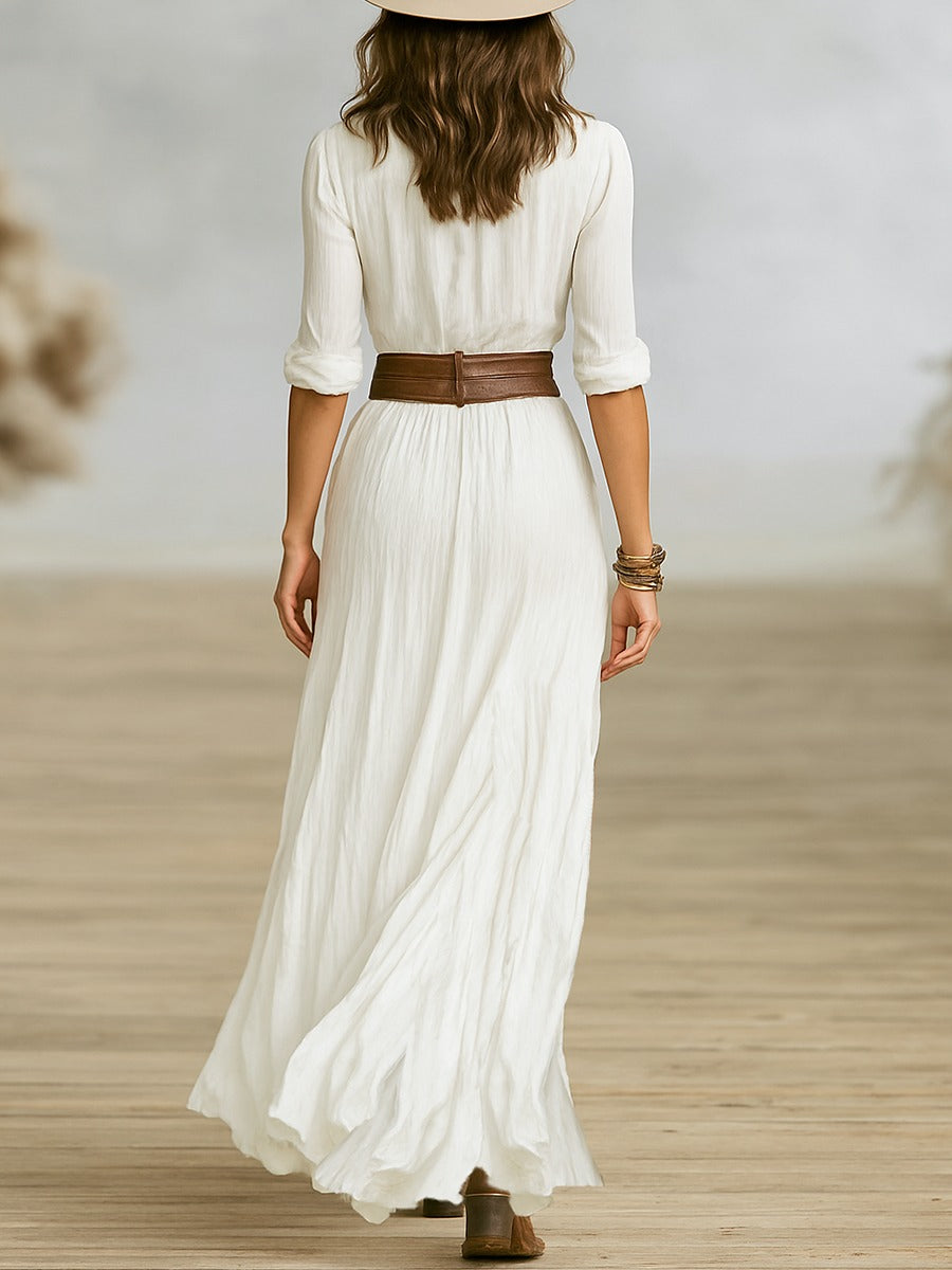 Arisa Long Belted Dress | Women's Formal Dress