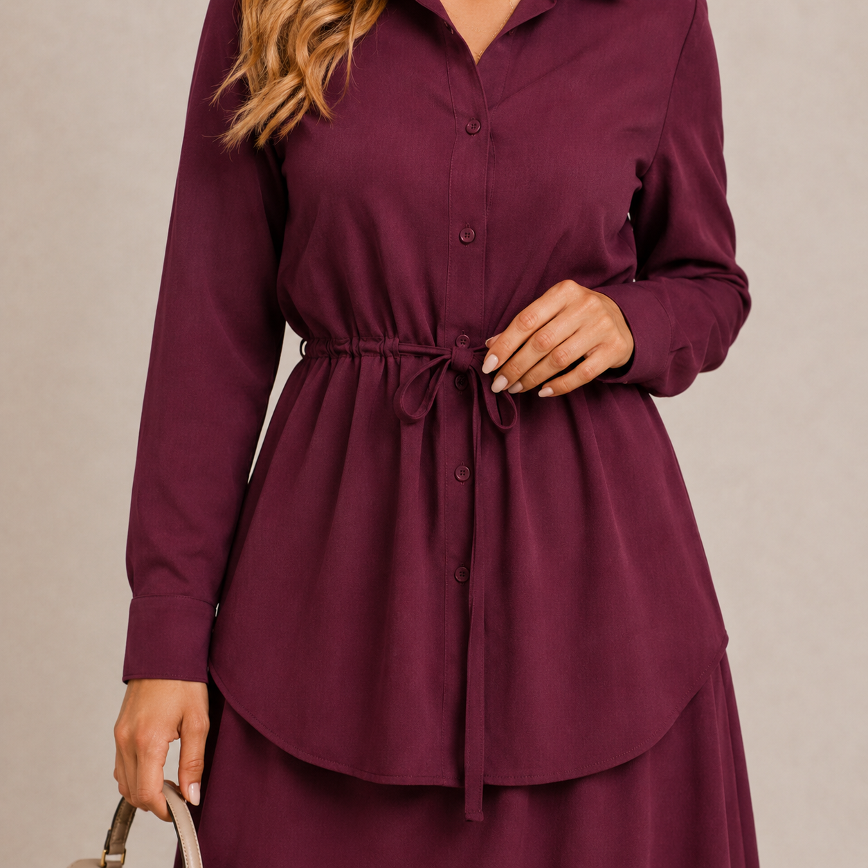 Elegant Women's Set | Two Piece Shirt and Long Skirt