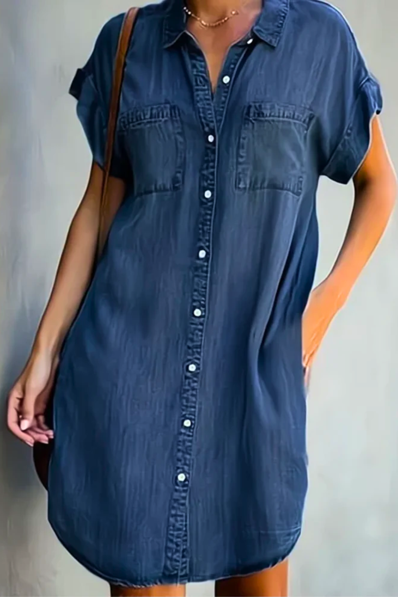 Elenore Tailored Denim Dress  | Women's Denim Dress