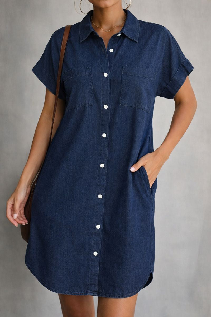 Elenore Tailored Denim Dress  | Women's Denim Dress