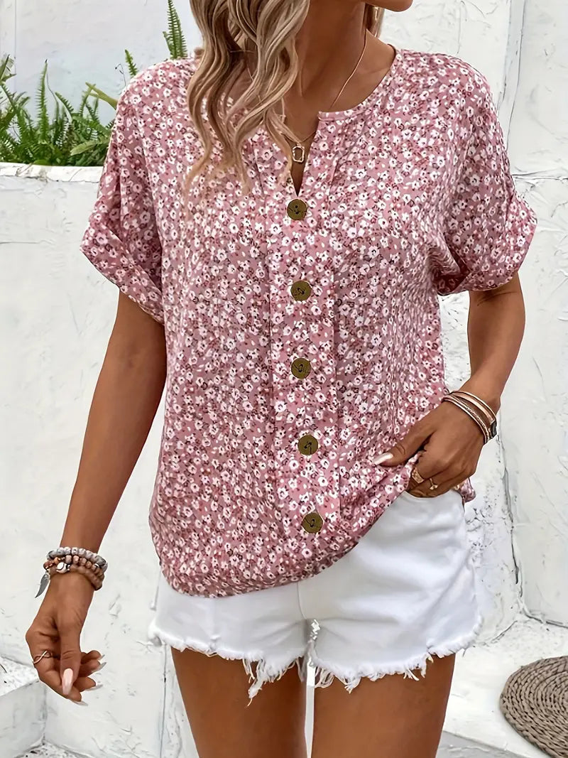 Mira Floral Print Plus Size Blouse | Women's Summer Tops