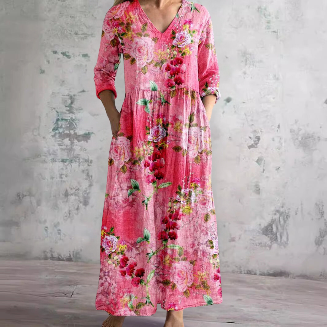 Floral Whimsy Boho Maxi Dress | Women's Fashion Dress
