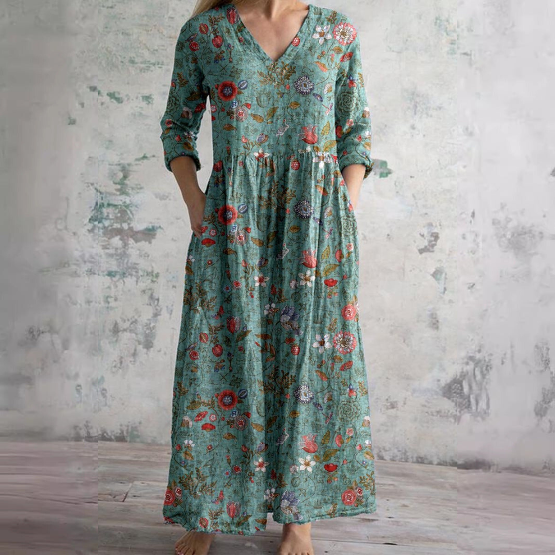 Floral Whimsy Boho Maxi Dress | Women's Fashion Dress