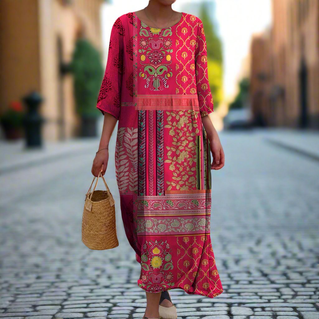 Liora Flowy Ethnic Maxi Dress | Women's Summer Dress