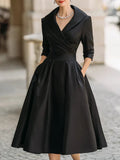Isabela Midi Dress | Women's Fitted Black Dress