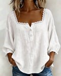 Lace Blouse with Puff Sleeves | Women's Going Out Top