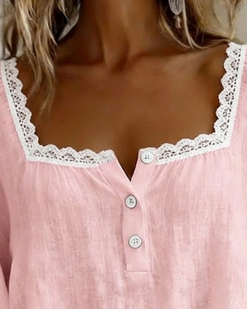 Lace Blouse with Puff Sleeves | Women's Going Out Top