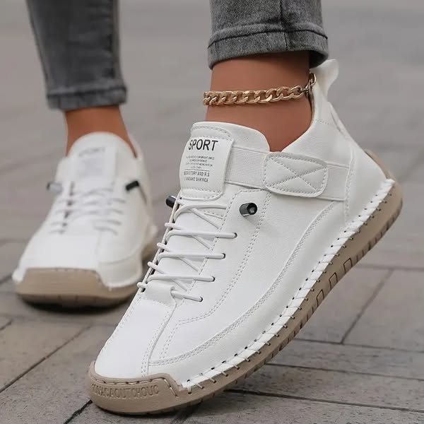 Mia White Slip On Sneakers for Women | Comfortable Footwear