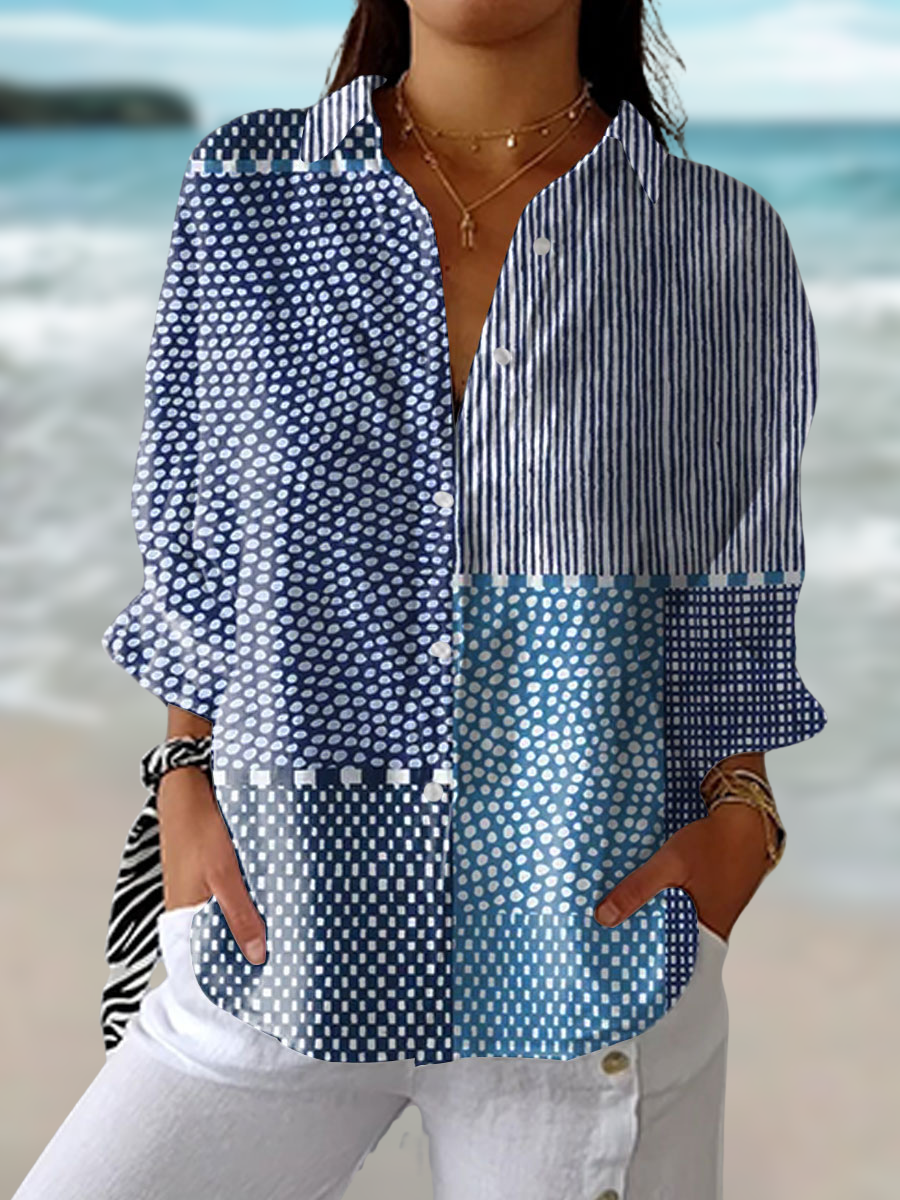 Ocean Patchwork Blouse | Women's Stylish Top