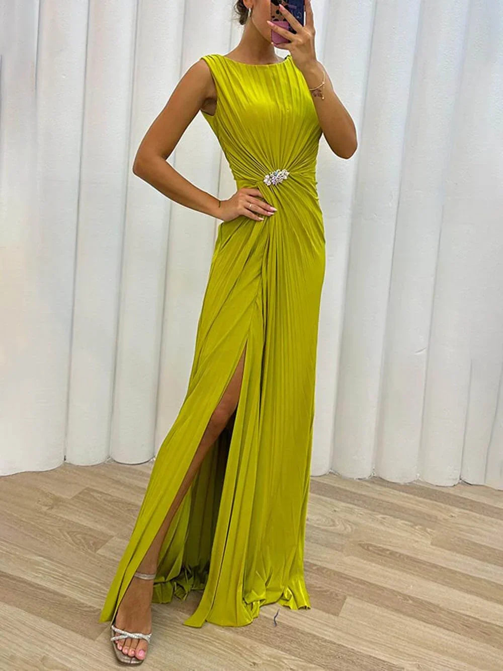 Lyza Pleated Maxi Evening Dress | Women's Formal Dress