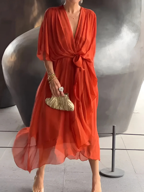 Seraphina Midi Dress | Elegant Wrap Dress for Women