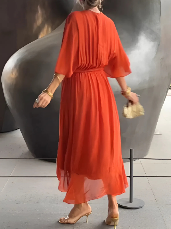 Seraphina Midi Dress | Elegant Wrap Dress for Women