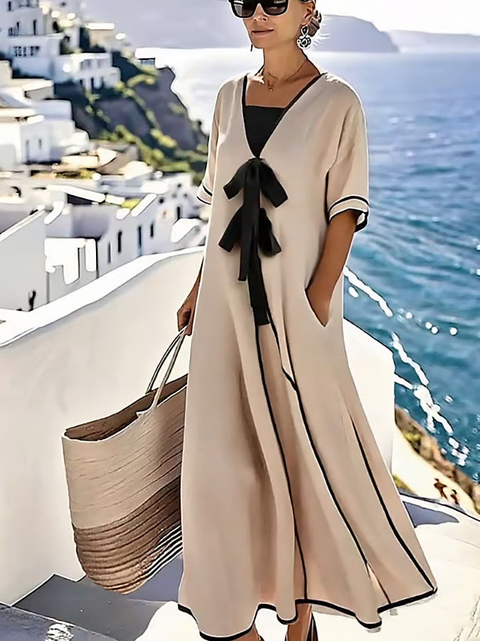 Victoria Contrast Bow Maxi Dress | Women's Maxi Dress