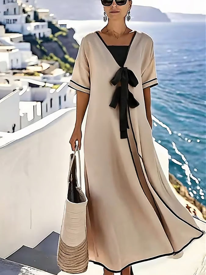 Victoria Contrast Bow Maxi Dress | Women's Maxi Dress