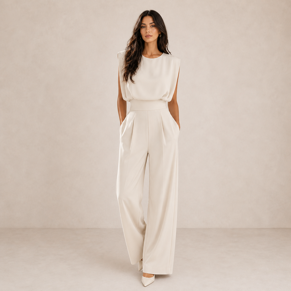 Viera White Jumpsuit | Women's Elegant Everyday Wear