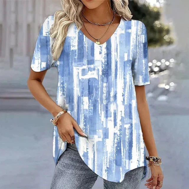 Aurora Striped V-Neck Blouse | Women's Casual Top