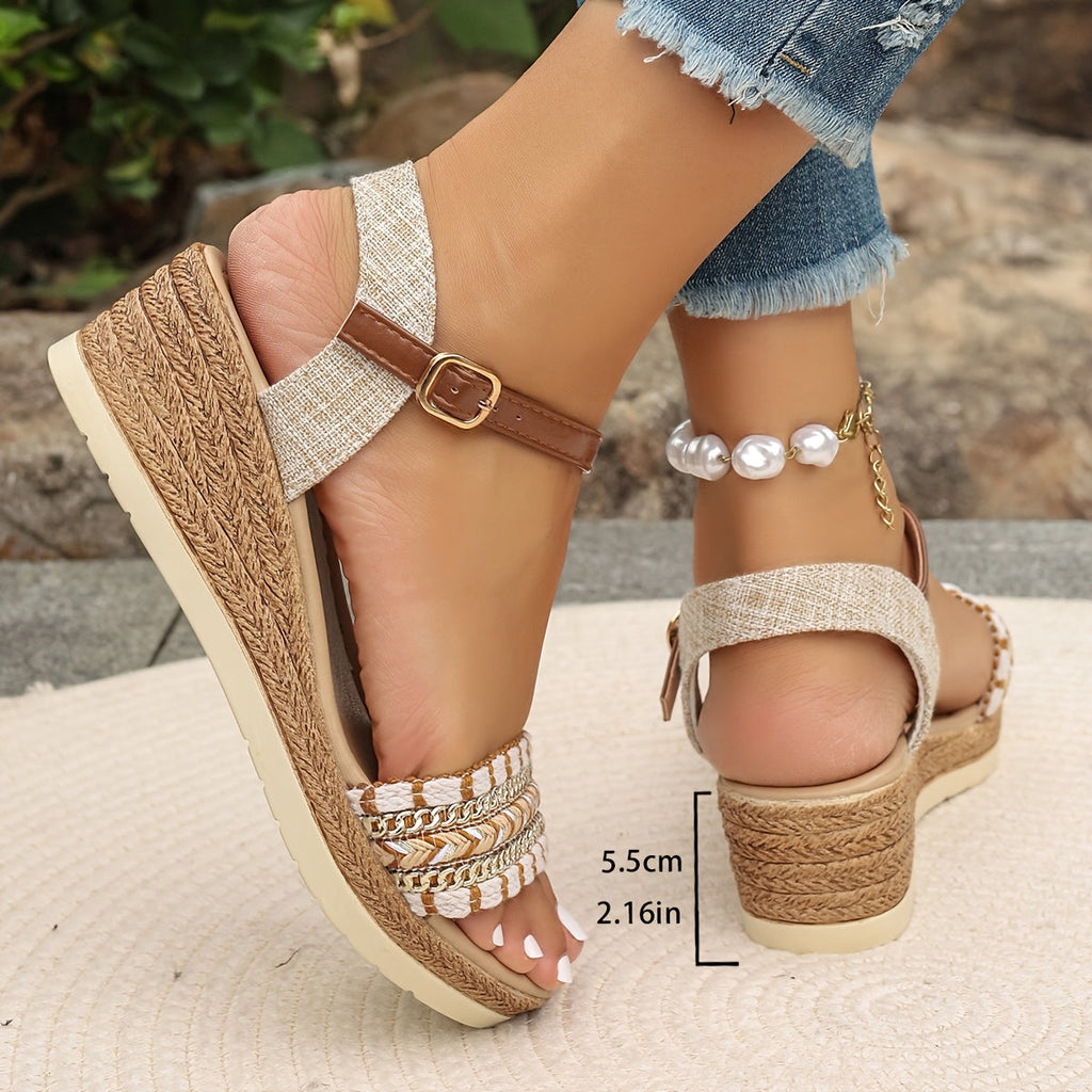 Ysella Woven Wedge Sandal | Women's Bohemian Style Footwear