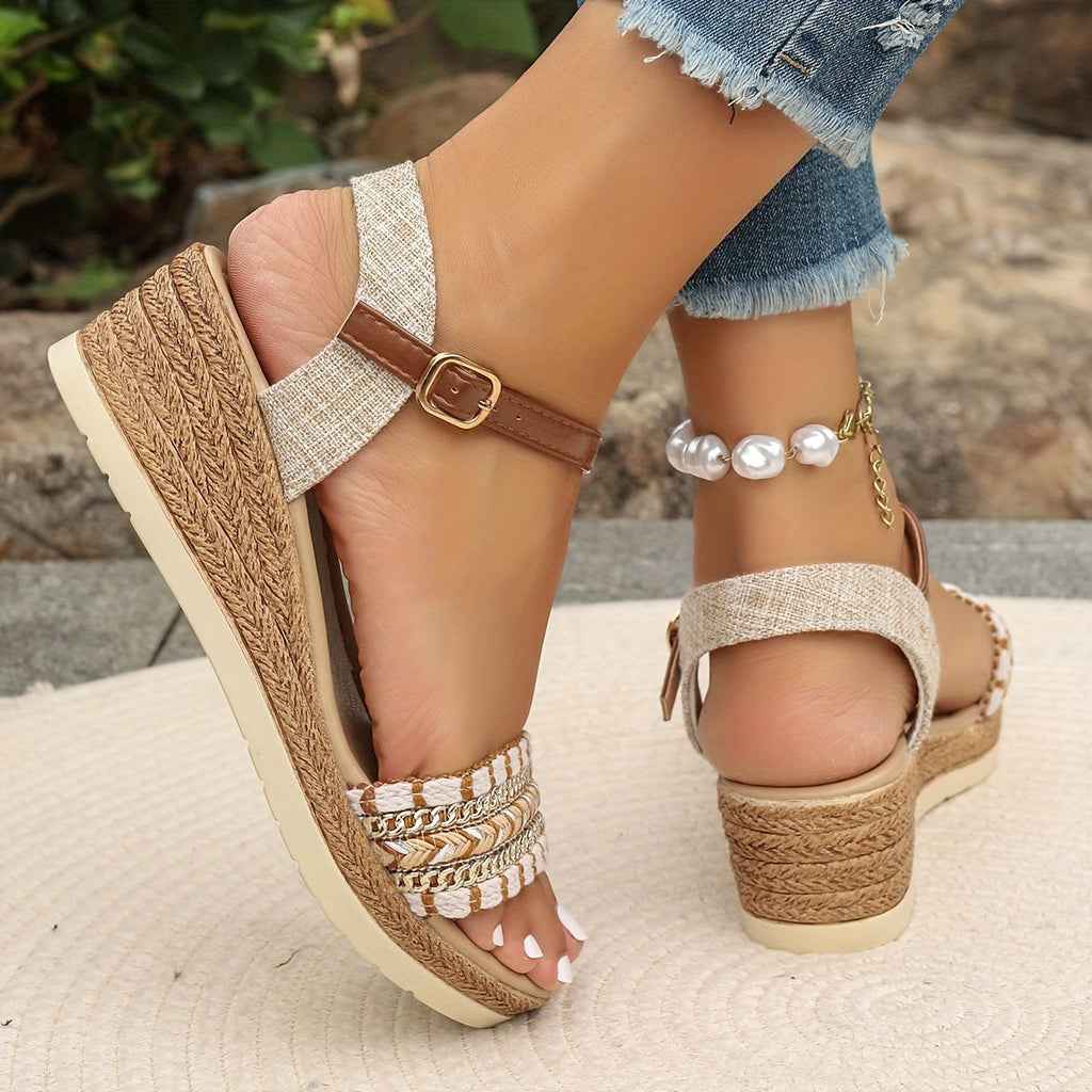 Ysella Woven Wedge Sandal | Women's Bohemian Style Footwear